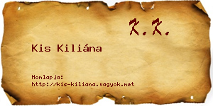 Kis Kiliána névjegykártya